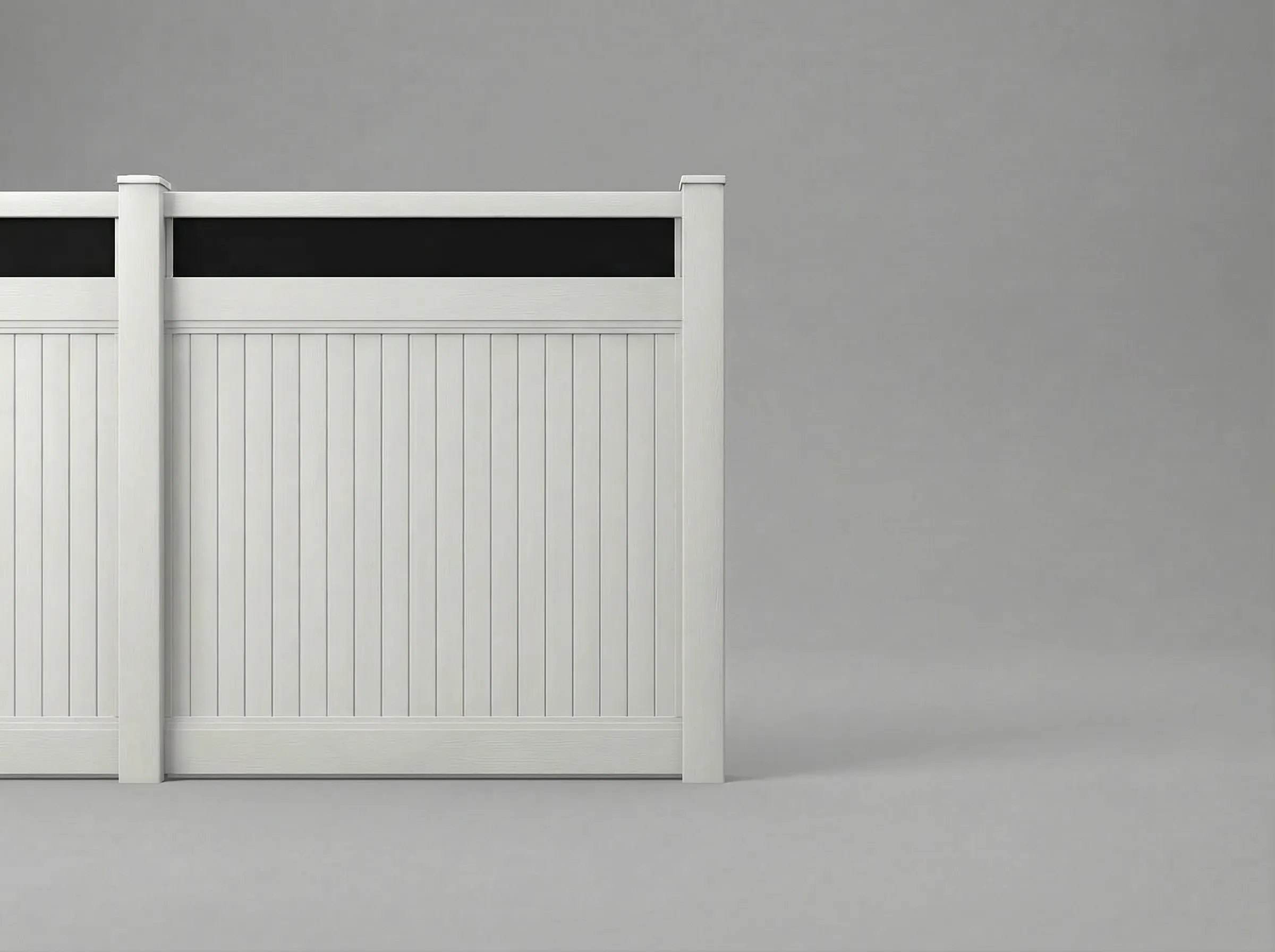 Vinyl Vertical Privacy Fence w/ Acrylic Top