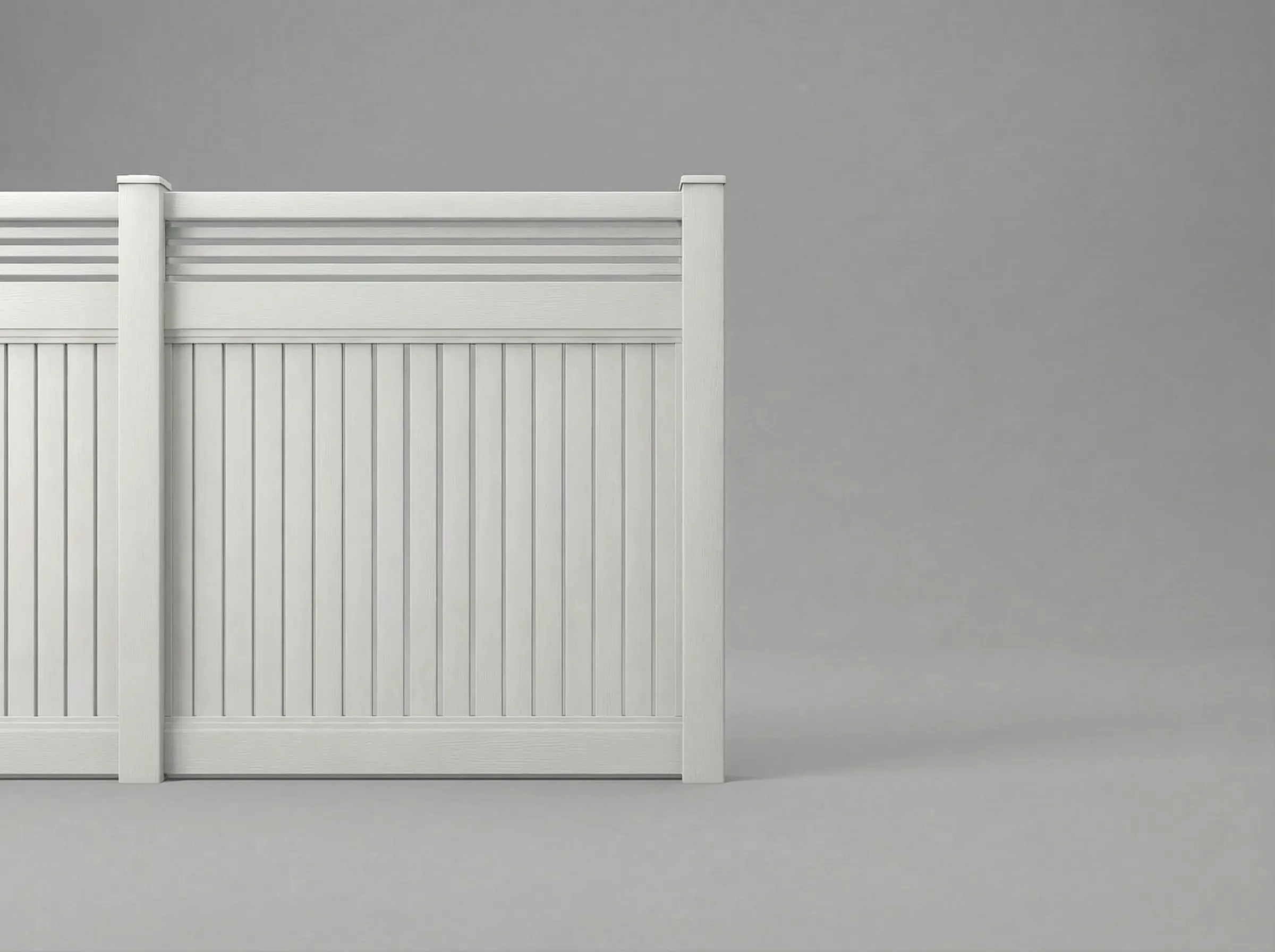 Vinyl Vertical Fence w/ Horizontal Picket Top