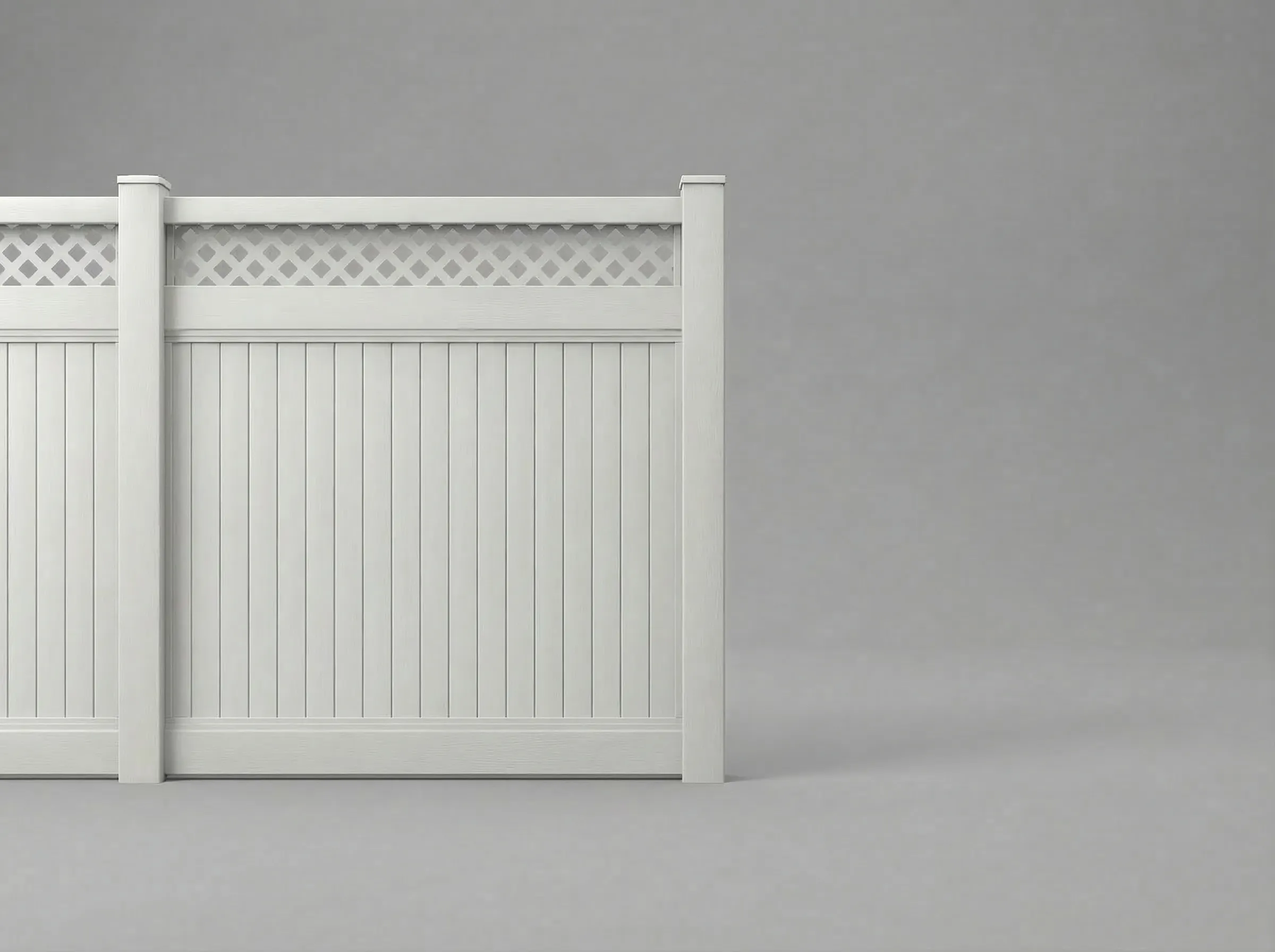 Vinyl Vertical Privacy Fence w/ Lattice Top