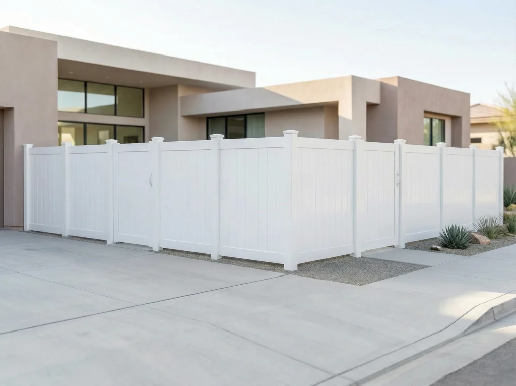 Main Vinyl Fence With Gates
