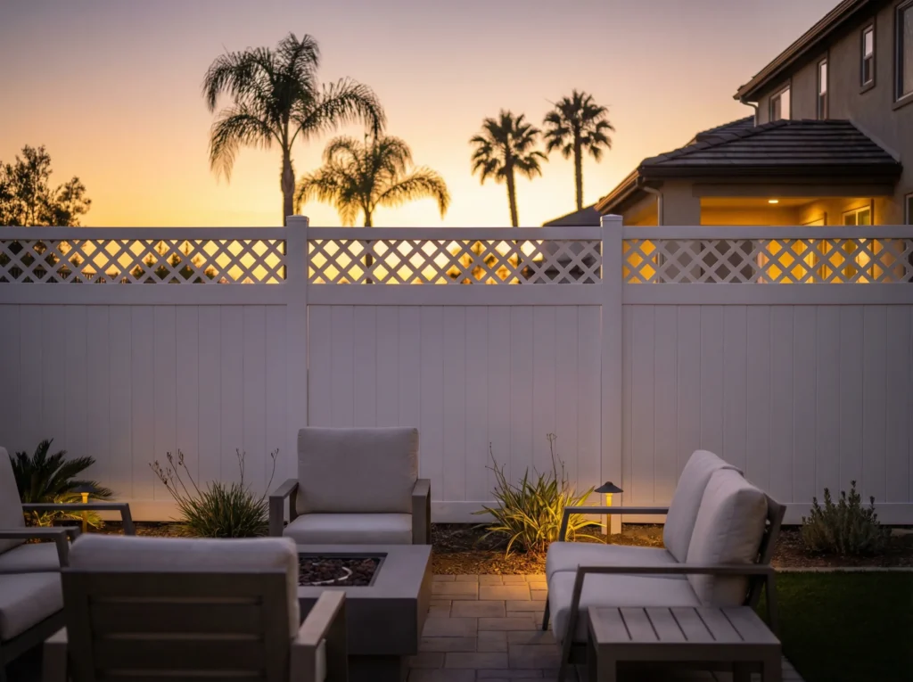 Main Vinyl Privacy Fences Lattice Top