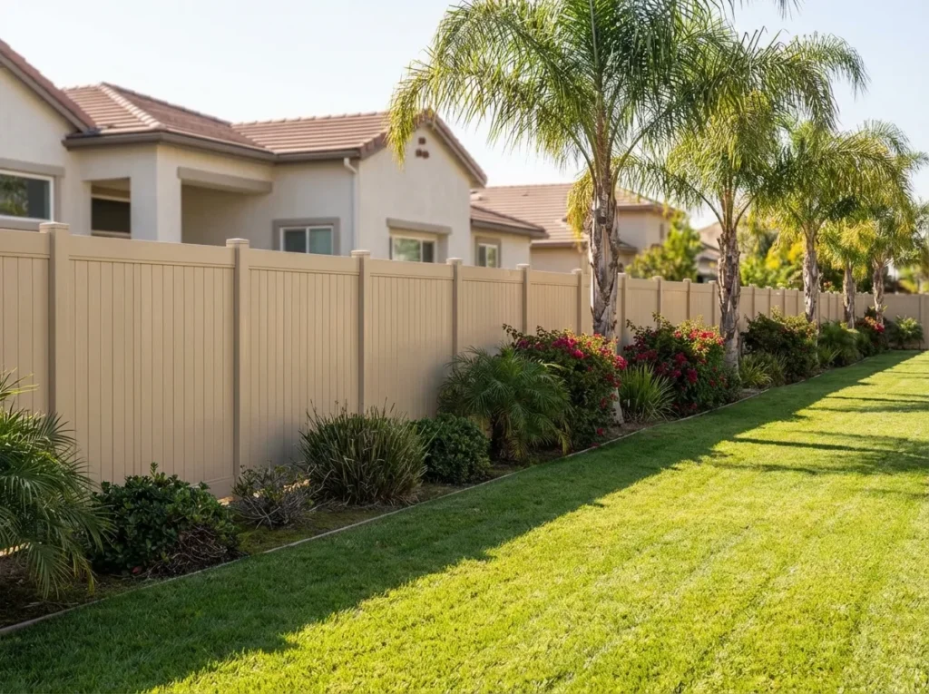 Main Tan Vinyl Fences