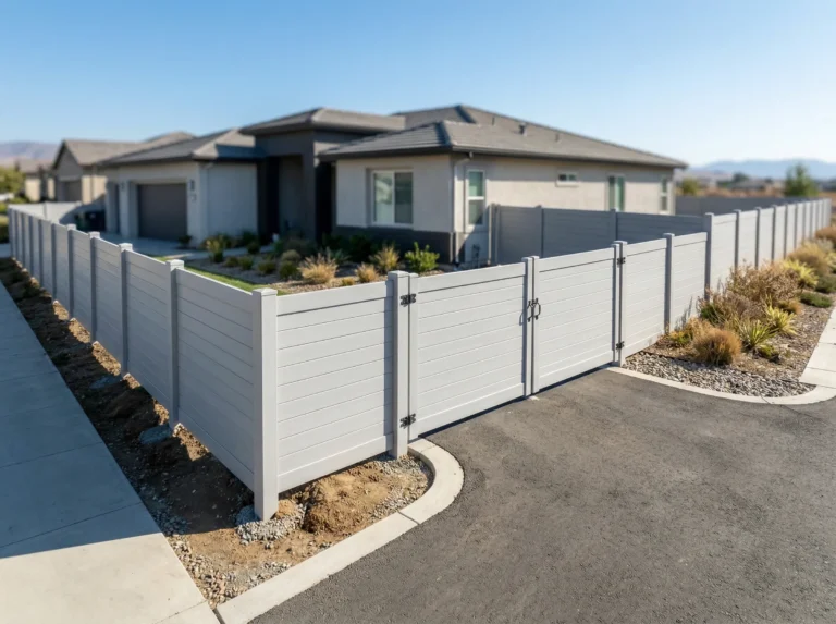 Main Vinyl Fence With Gates
