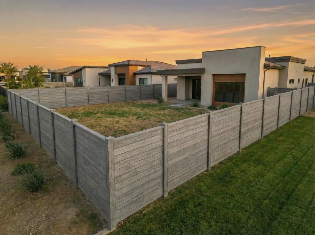Main Weathered Aspen Vinyl Fences