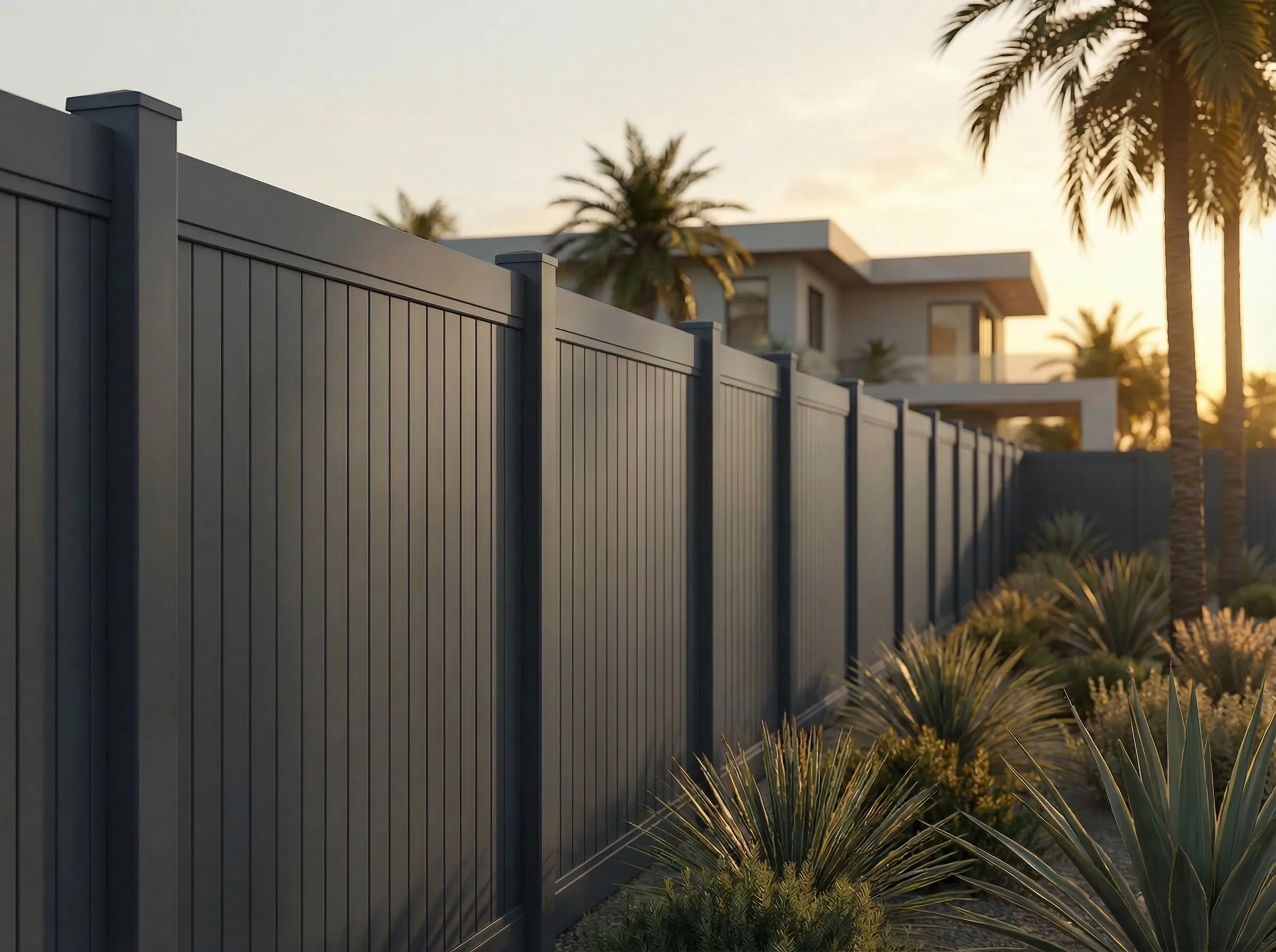 Main Dark Walnut Vinyl Fences