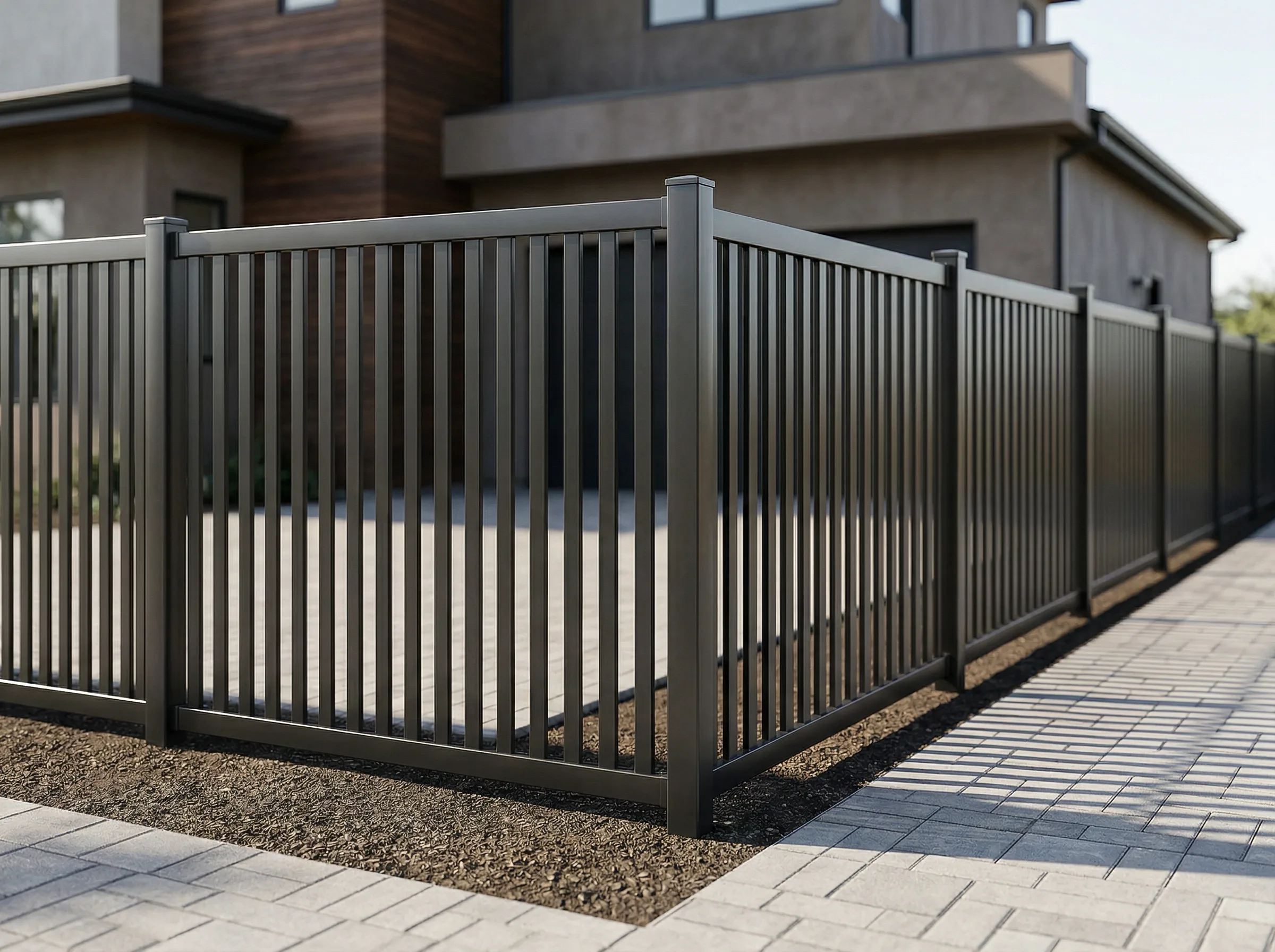 Aluminum Vertical Flat Picket Fencing