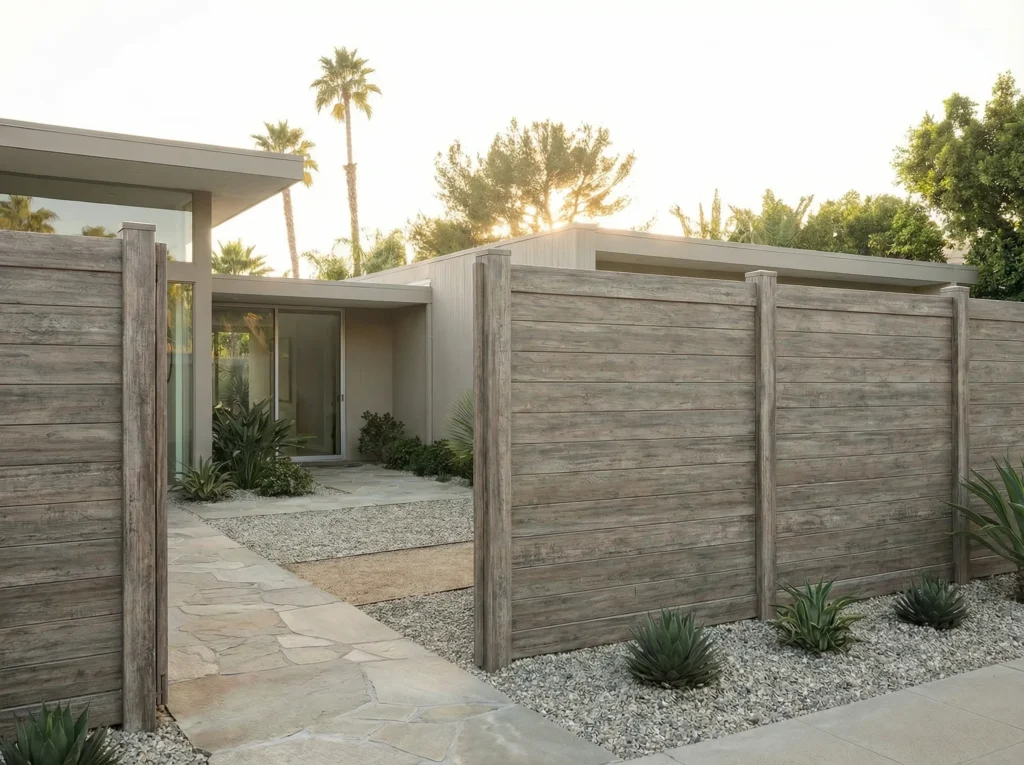 Main Weathered Aspen Vinyl Fences