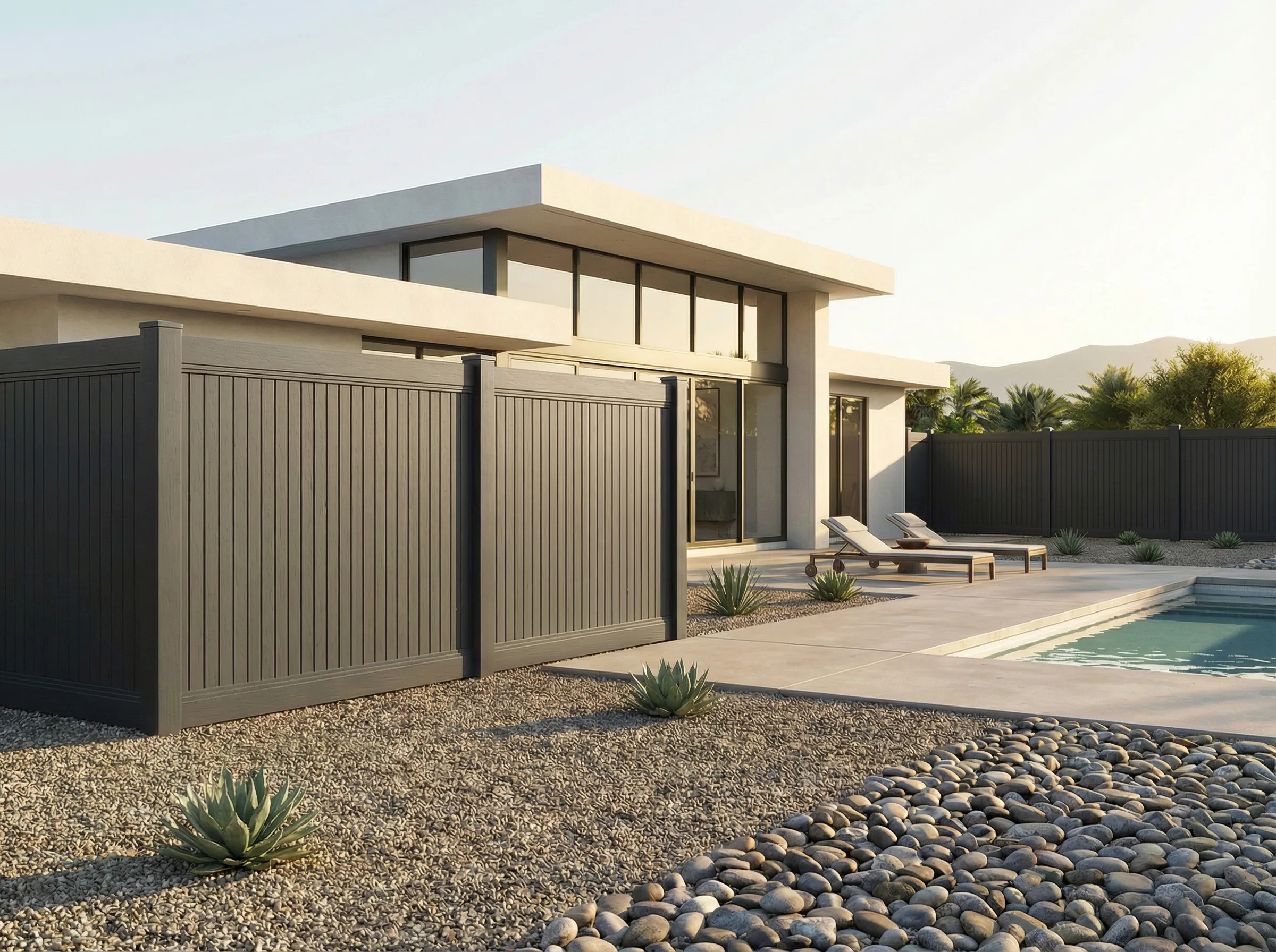 Main Dark Walnut Vinyl Fences