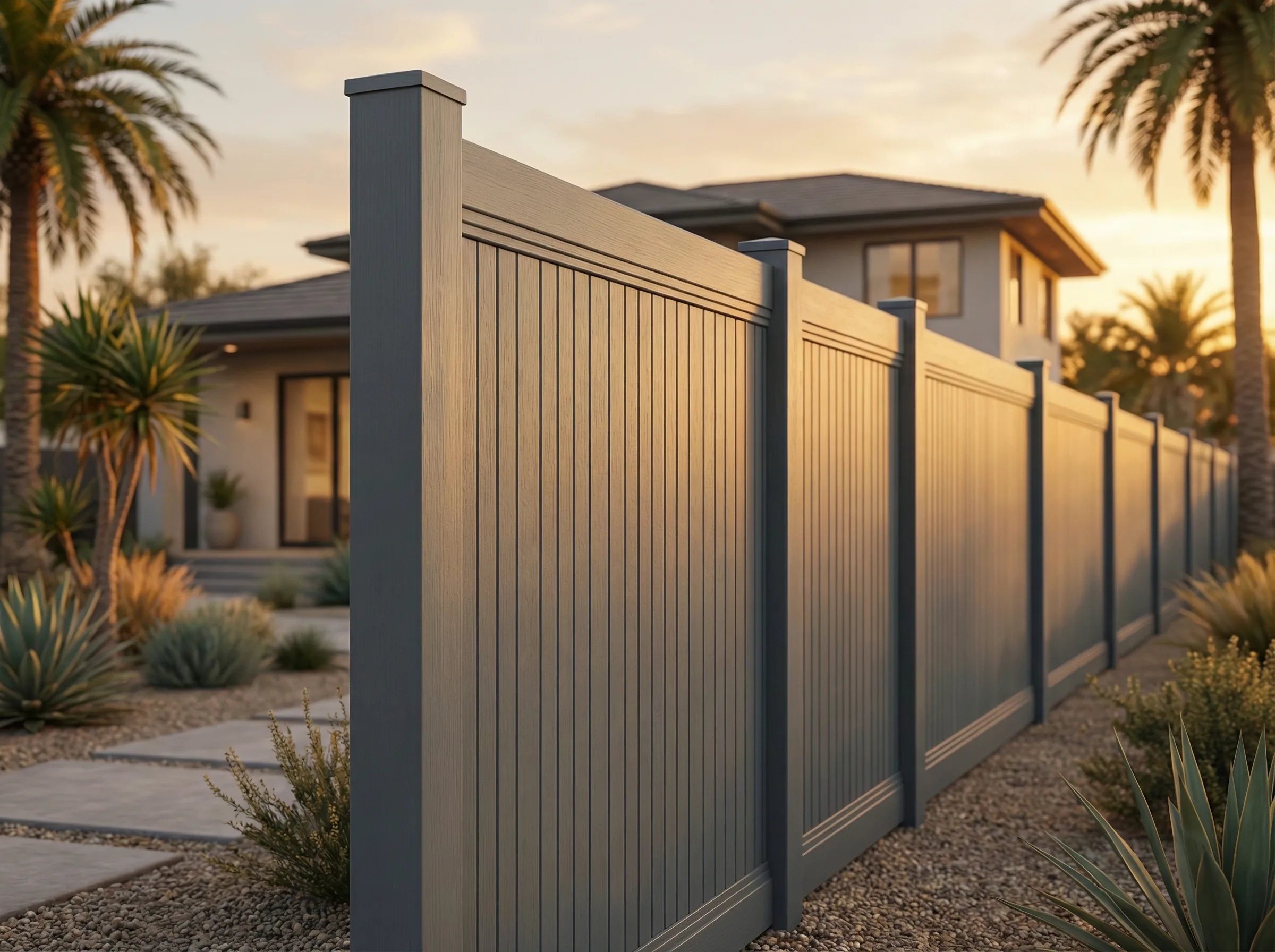 Main Slate Gray Vinyl Fences