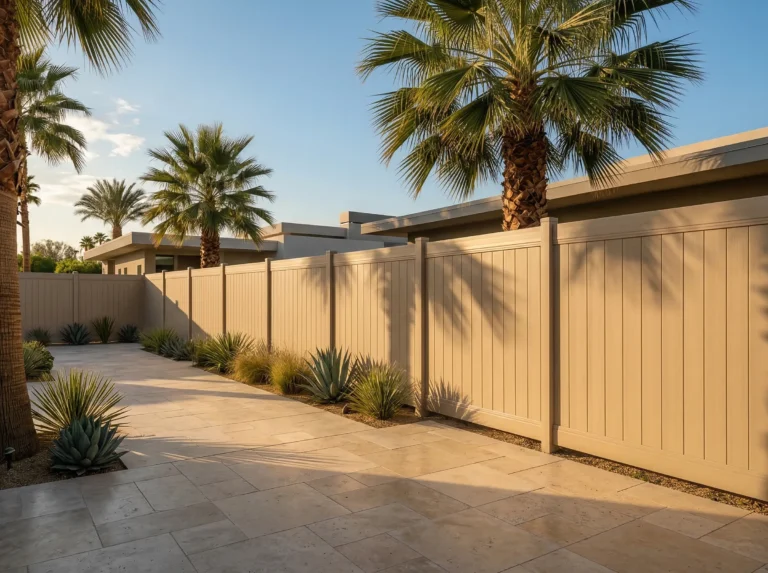 Main Tan Vinyl Fences