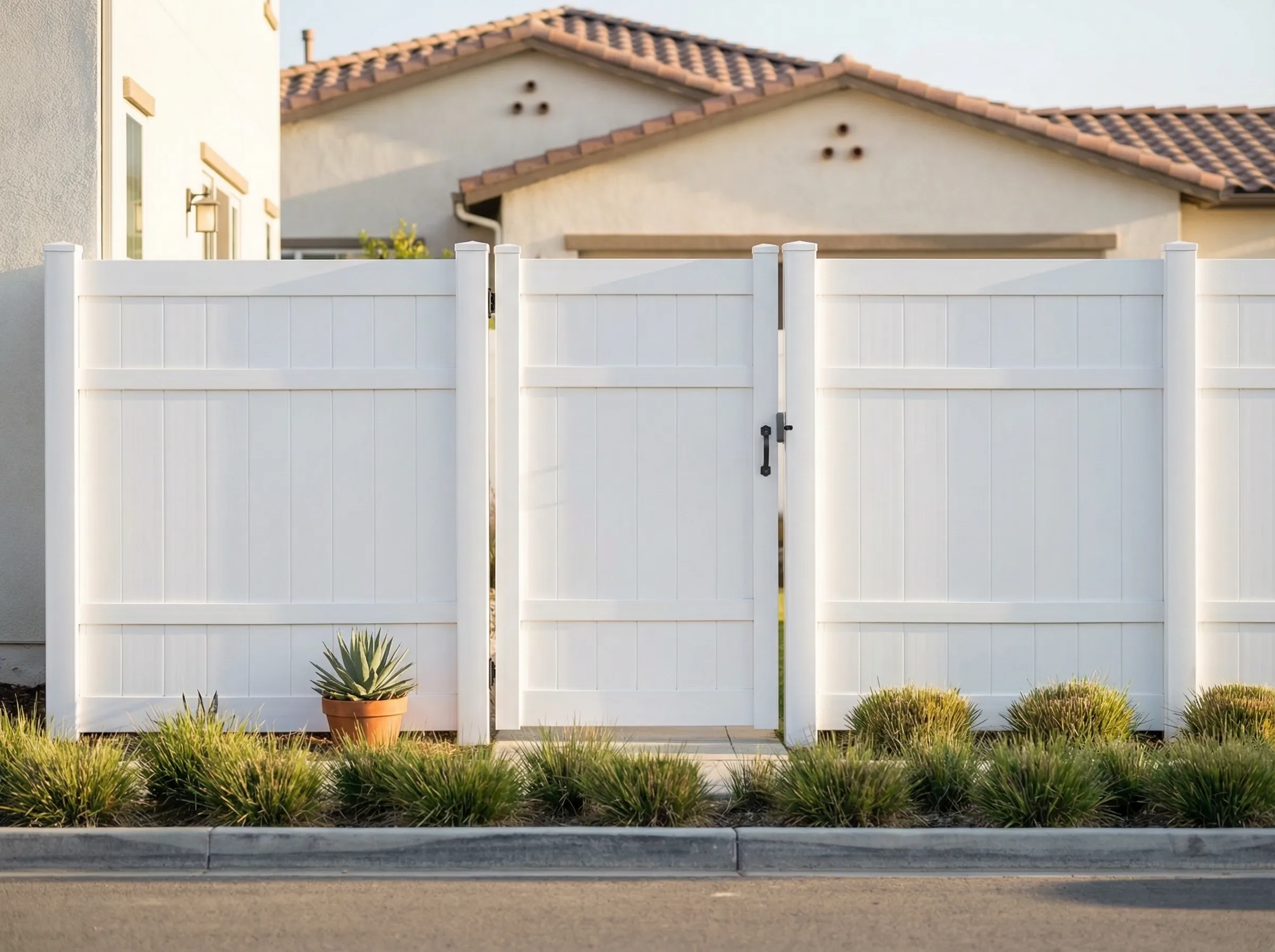 Main Vinyl Fence With Gates