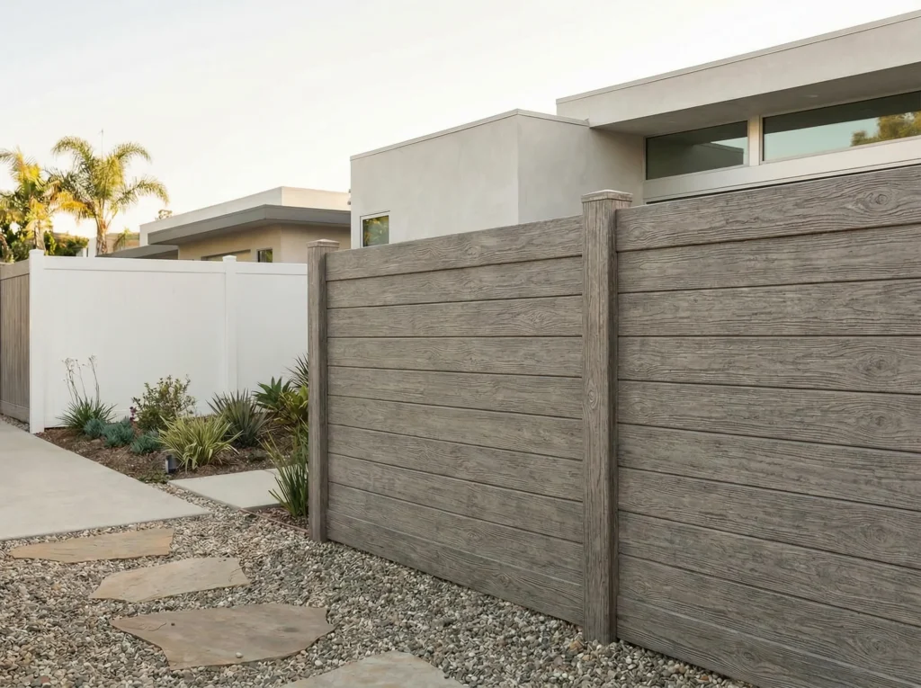 Main Weathered Aspen Vinyl Fences